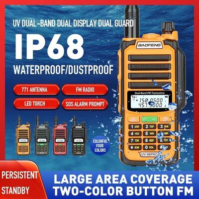 Beli 2024 New Arrival Baofeng UV-98 Pro 10W Output Power IP67 Waterproof Dual Band Two Way Radio Walkie Talkie pembuatan online