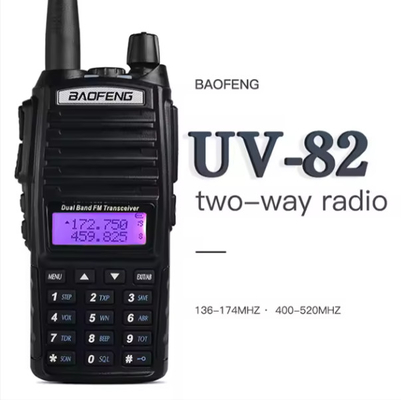 Analog Two Way Radio Baofeng UV-82 dual band bisnis two way radio transceiver 16 saluran dengan earbud nirkabel