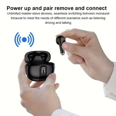 TWS Earbuds Aksesoris Untuk Dua Cara Radio Digital Display Wireless Earbuds Noise Cancelling dengan indikator baterai