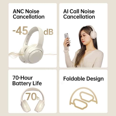 Penjual Terbaik Wireless Noise Cancelling Headband Earbud Olahraga Stereo Headset Lipat Deep Bass OEM Bluetooth Earphones Headphone