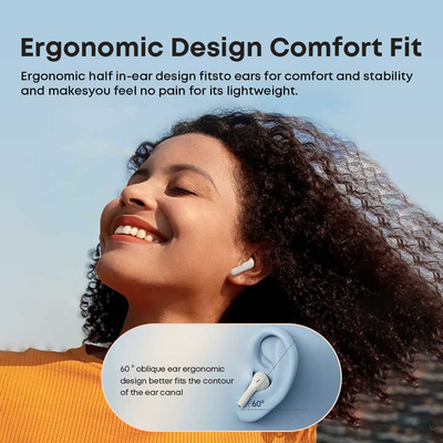 Langsdom Wireless Earbud 5.3 Stereo Bass Earphones 2024 Noise Cancelling Ear Buds 32H Dual Mic Call Bluetooth Earphones