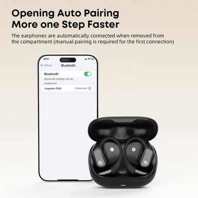 Earphone dan Mikropon Open-ear Earphone dan Mikropon Dengan 500mAh Baterai Kapasitas Dan LED Baterai Indikator